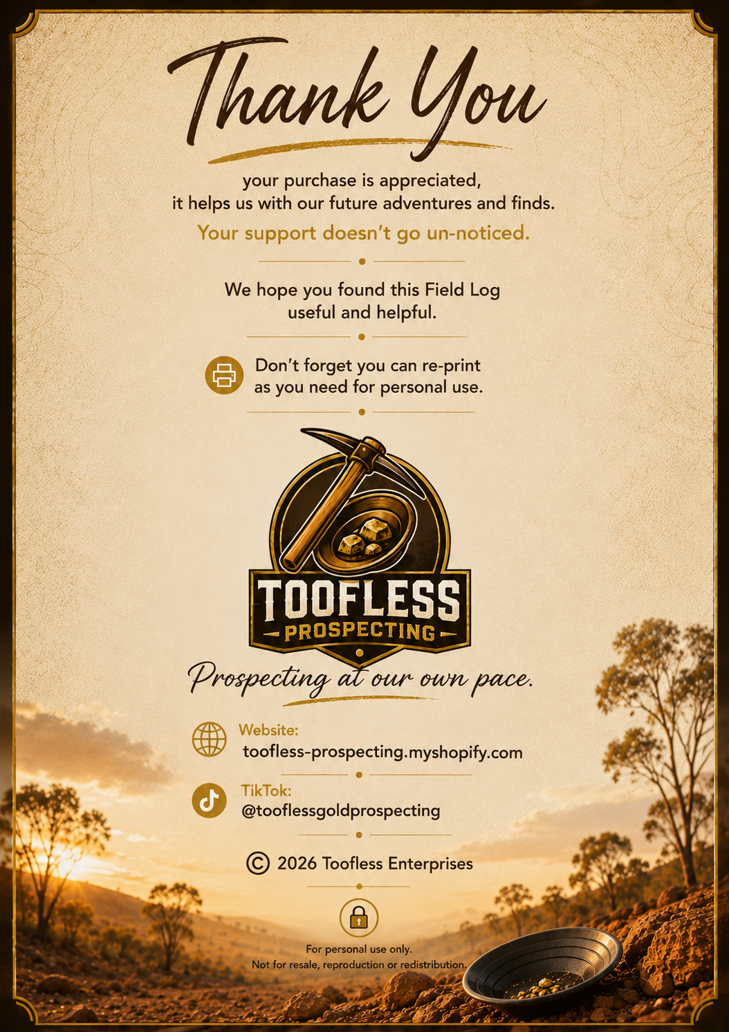 Prospecting Field Log Book