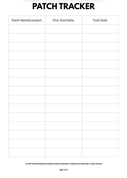 Prospecting Field Log Book